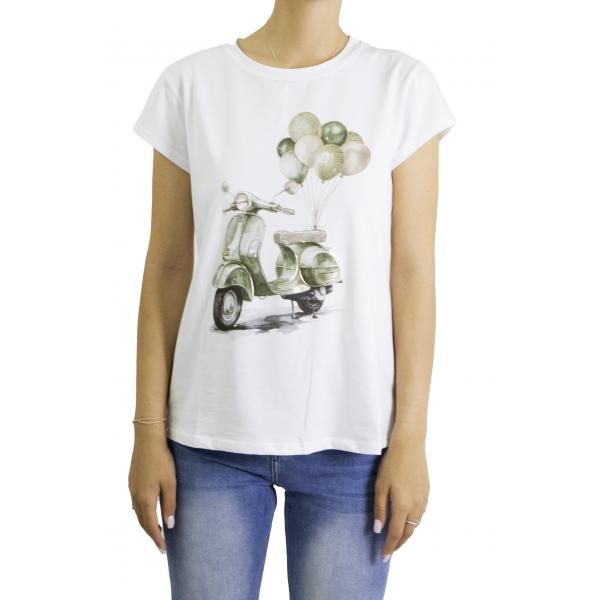 t shirt con vespa e palloncini 